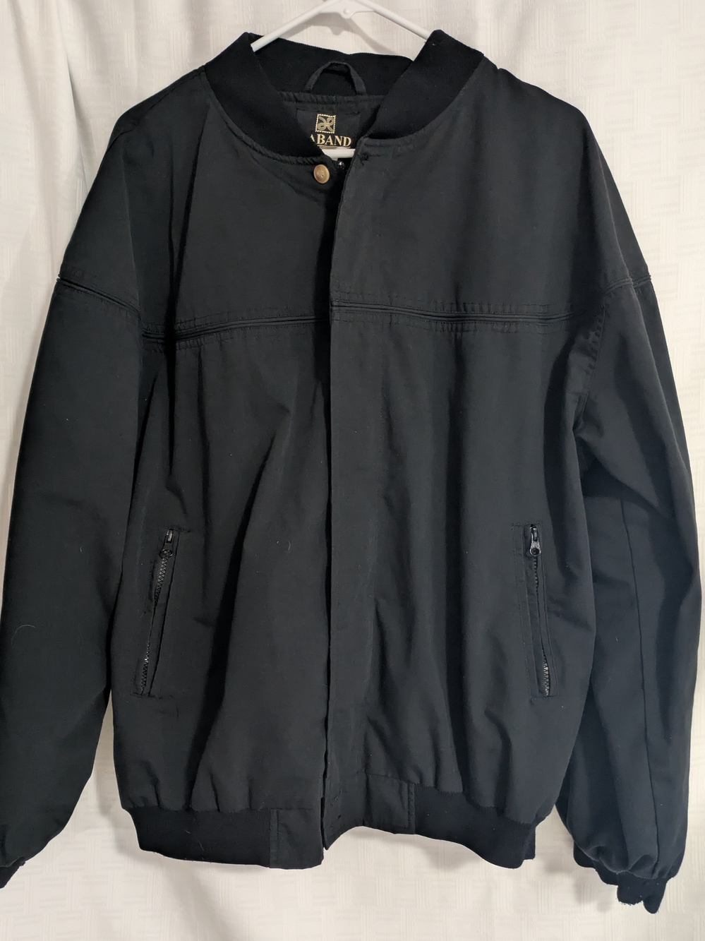 Haband Men’s Black Zip-Up Bomber Jacket - Size XL